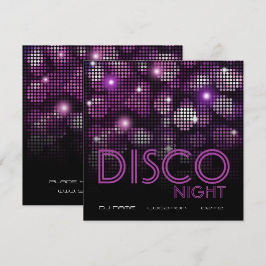 DISCO PARTIJFLYERINVITATIE KAART (Voorkant / Achterkant)