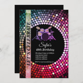 Disco party, 70 jaar, muziek, verjaardagsfeestje kaart (Voorkant / Achterkant)