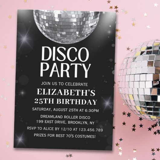 Disco Party | 70'S Adults Birthday  Kaart