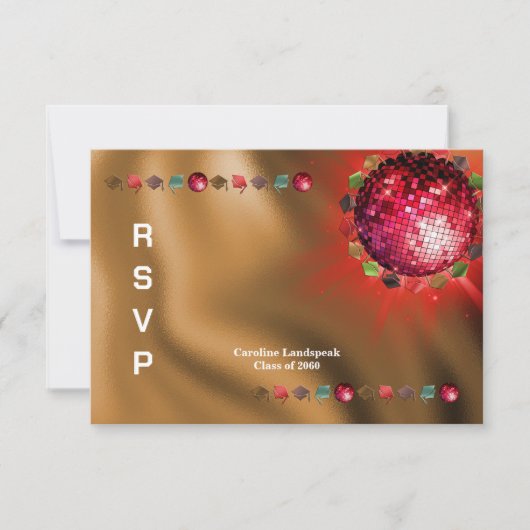 Disco Party Aangepaste Foto RSVP (Voorkant)