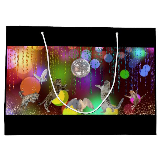 Disco Party Animal Gift Bag Groot Cadeauzakje (Achterkant)
