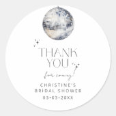 Disco Party Bedankt  Ronde Sticker (Voorkant)