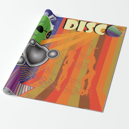 Disco Party Cadeaupapier (Uitgerold)