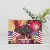 Disco Party Custom Foto De Details Informatiekaartje (Staand voorkant)