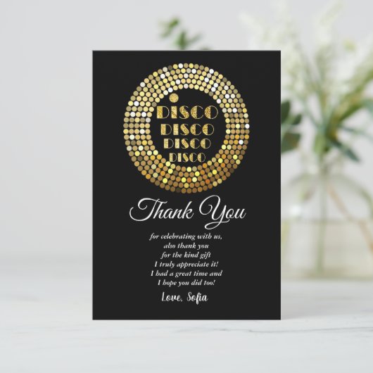 disco party dans party 70 ' s gouden disco ball in kaart (Staand voorkant)