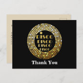 disco party dans party 70 ' s gouden disco ball in uitnodiging briefkaart (Voorkant / Achterkant)