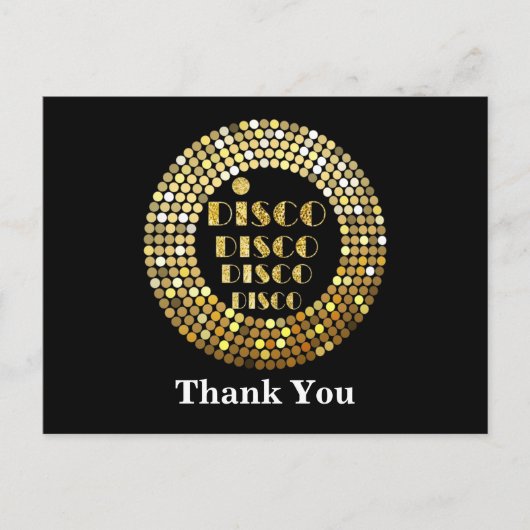 disco party dans party 70 ' s gouden disco ball in uitnodiging briefkaart (Voorkant)