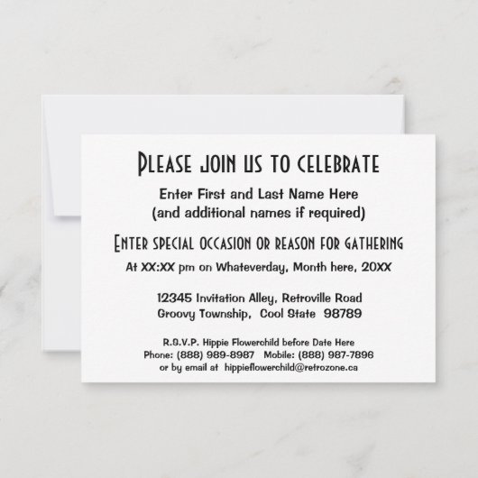 Disco Party - Dansende mensen en regenboogwervelin Kaart (Achterkant)