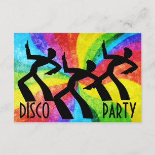 Disco Party - Dansende mensen en regenboogwervelin Kaart