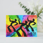 Disco Party - Dansende mensen en regenboogwervelin Kaart (Staand voorkant)