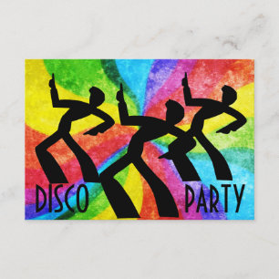 Disco Party - Dansende mensen en regenboogwervelin Kaart