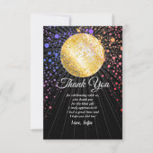 disco party dansfeest 70s gouden disco bal bedankkaart (Voorkant)