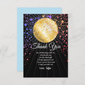 disco party dansfeest 70s gouden disco bal bedankkaart (Voorkant / Achterkant)