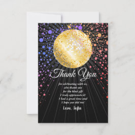 disco party dansfeest 70s gouden disco bal bedankkaart
