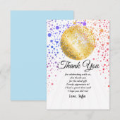 disco party dansfeest 70s gouden disco bal bedankkaart (Voorkant / Achterkant)