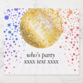 disco party dansfeest 70s gouden disco bal bier etiket (Enkel label)