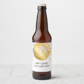 disco party dansfeest 70s gouden disco bal bier etiket (Voorkant)