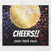 disco party dansfeest 70s gouden disco bal bier etiket (Enkel label)