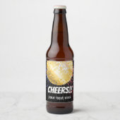 disco party dansfeest 70s gouden disco bal bier etiket (Voorkant)