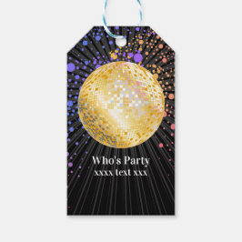 disco party dansfeest 70s gouden disco bal cadeaulabel