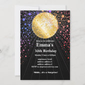 disco party dansfeest 70s gouden disco bal kaart (Voorkant)