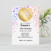 disco party dansfeest 70s gouden disco bal kaart (Staand voorkant)