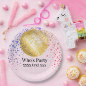 disco party dansfeest 70s gouden disco bal papieren bordje (Feest)