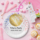 disco party dansfeest 70s gouden disco bal papieren bordje (Feest)