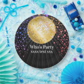 disco party dansfeest 70s gouden disco bal papieren bordje (Feest)