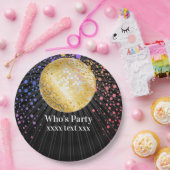 disco party dansfeest 70s gouden disco bal papieren bordje (Feest)