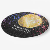 disco party dansfeest 70s gouden disco bal papieren bordje (Gekanteld)