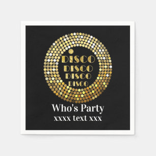 disco party dansfeest 70s gouden disco bal servet