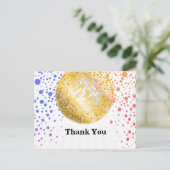 disco party dansfeest 70s gouden disco bal uitnodiging briefkaart (Staand voorkant)