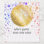 disco party dansfeest 70s gouden disco bal wijn etiket (Enkel label)