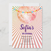 disco party , glitter , dans , partijuitnodiging kaart (Voorkant)