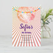 disco party , glitter , dans , partijuitnodiging kaart (Staand voorkant)