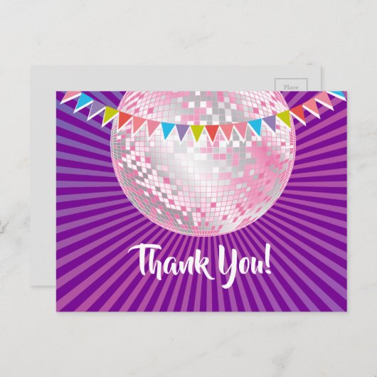 disco party , glitter , dans , party dank je kaart (Voorkant / Achterkant)