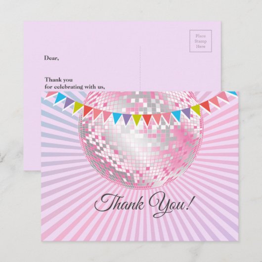 disco party , glitter , dans , party dank je kaart (Voorkant / Achterkant)