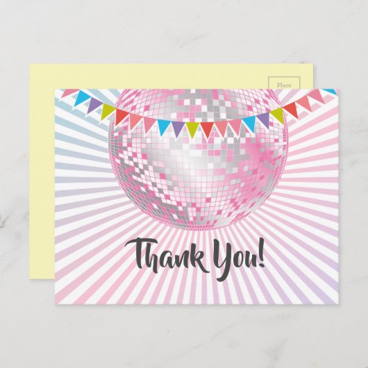 disco party , glitter , dans , party dank je kaart (Voorkant / Achterkant)