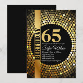 Disco party, goud, 70's, verjaardagsfeest kaart (Voorkant / Achterkant)