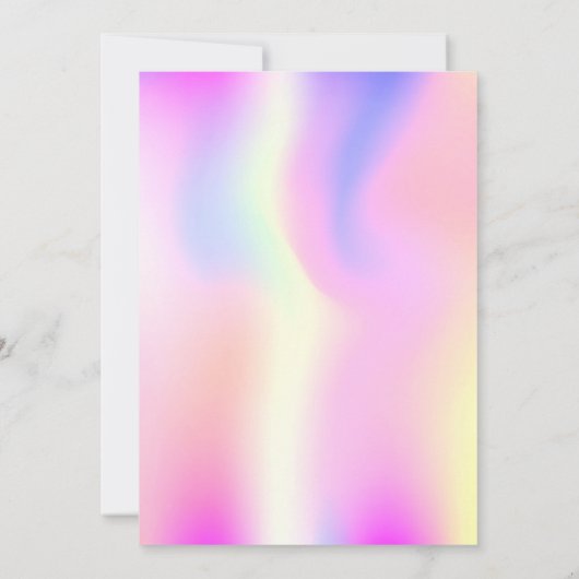 Disco party holografische Quinceanera Kaart (Achterkant)