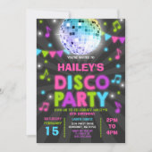 Disco Party Invitation Glow Disco Party nodigt uit Kaart (Voorkant)