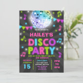 Disco Party Invitation Glow Disco Party nodigt uit Kaart (Staand voorkant)