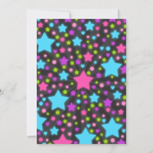 Disco Party Invitation Glow Disco Party nodigt uit Kaart (Achterkant)