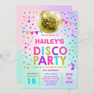 Disco Party Invitation Glow Disco Party nodigt uit Kaart
