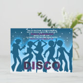 Disco Party Invitation Kaart (Staand voorkant)