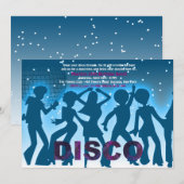 Disco Party Invitation Kaart (Voorkant / Achterkant)