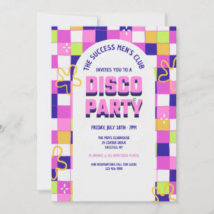 Disco Party Invitation Kaart