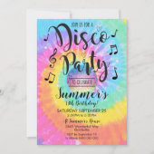 Disco Party Invitation Tie Dye Disco Kaart (Voorkant)