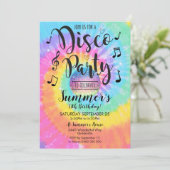 Disco Party Invitation Tie Dye Disco Kaart (Staand voorkant)